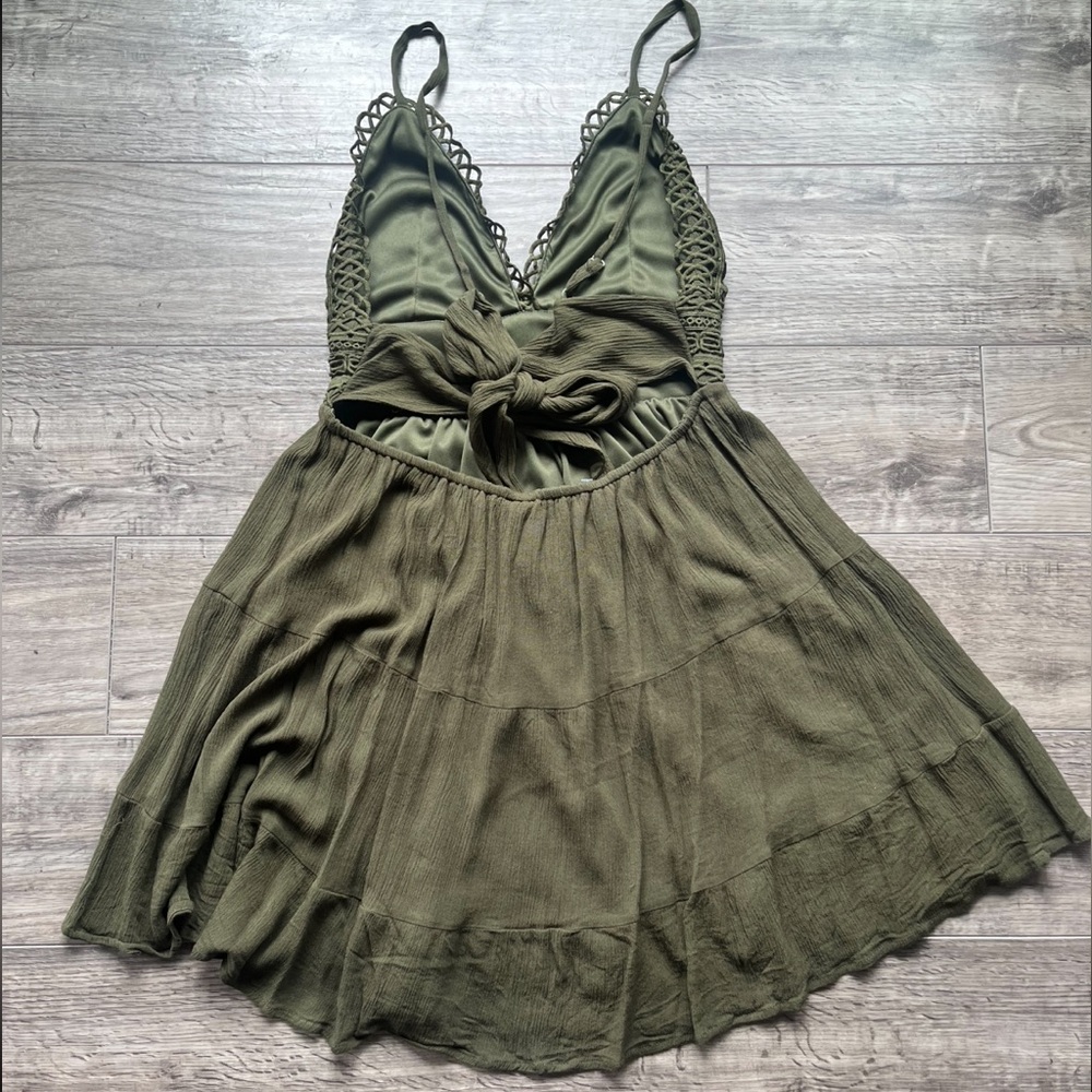 Sun Dress Womens Size M Olive Green - Picture 4 of 8